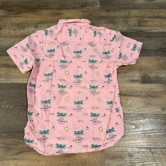 Eighty Eight Pink Hawaiian Graphic Print Short Sleeve Camp Shirt M Cruise Resort - Picture 2 of 7